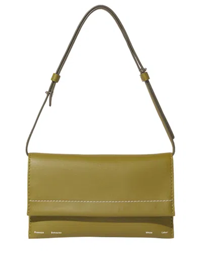 Proenza Schouler White Label Small Accordion Leather Flap Bag In Green