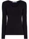 Proenza Schouler White Label Sophia Cut-out Ruched Top In Black