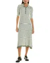 Proenza Schouler Ribbed Texture Midi Length Short Sleeves Dress In Blue