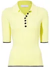 Proenza Schouler White Label Spencer Ribbed-knit Polo Top In Yellow
