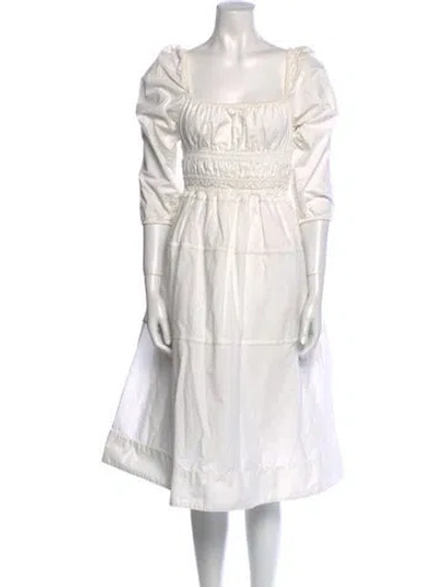 Pre-owned Proenza Schouler White Label Square Neckline Knee-length Dress In White