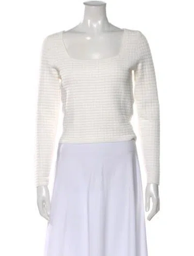 Pre-owned Proenza Schouler White Label Square Neckline Long Sleeve Top In White
