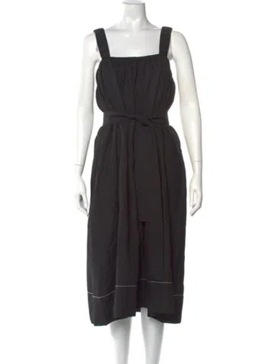 Pre-owned Proenza Schouler White Label Square Neckline Midi Length Dress In Black