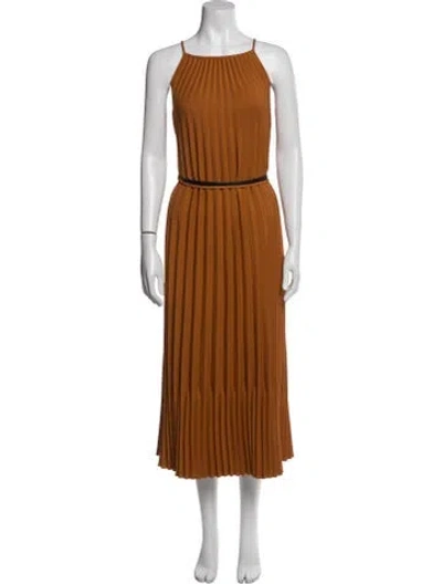 Pre-owned Proenza Schouler White Label Square Neckline Midi Length Dress In Orange