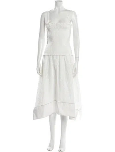 Pre-owned Proenza Schouler White Label Square Neckline Midi Length Dress In White