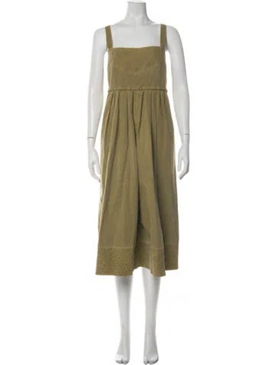 Pre-owned Proenza Schouler White Label Square Neckline Midi Length Dress In Yellow