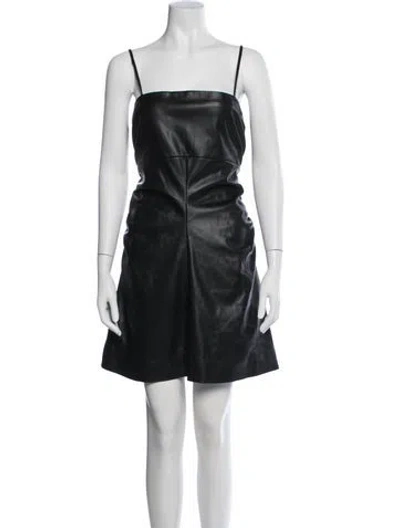 Pre-owned Proenza Schouler White Label Square Neckline Mini Dress In Black