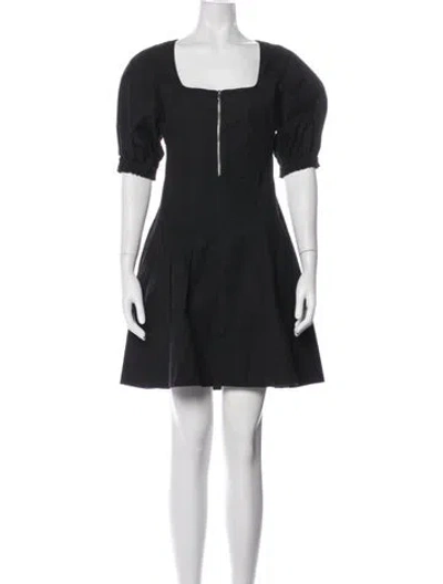 Pre-owned Proenza Schouler White Label Square Neckline Mini Dress In Black