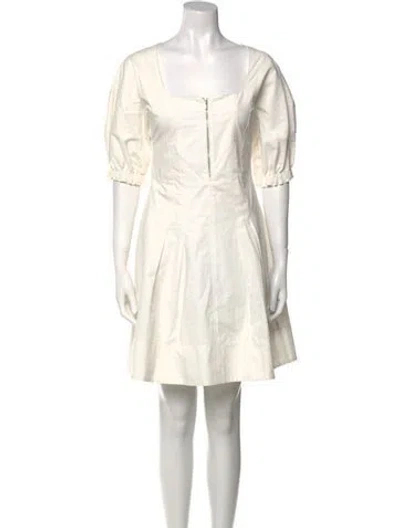 Pre-owned Proenza Schouler White Label Square Neckline Mini Dress In Neutral