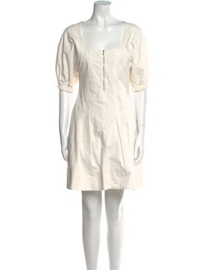 Pre-owned Proenza Schouler White Label Square Neckline Mini Dress In Neutral