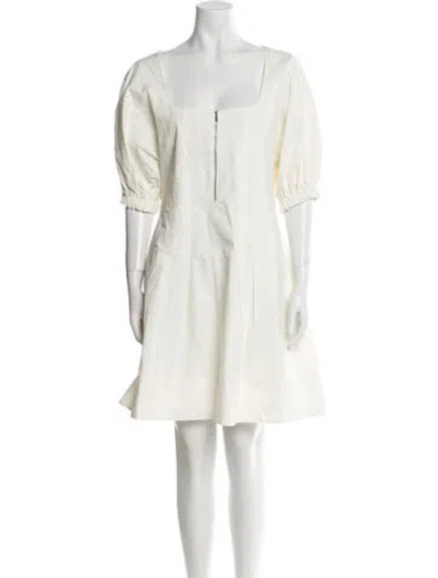 Pre-owned Proenza Schouler White Label Square Neckline Mini Dress W/ Tags In White