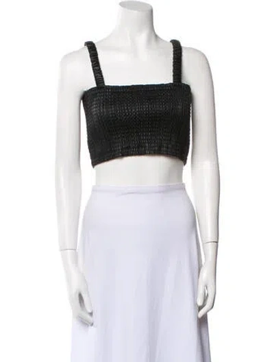 Pre-owned Proenza Schouler White Label Square Neckline Sleeveless Crop Top In Black