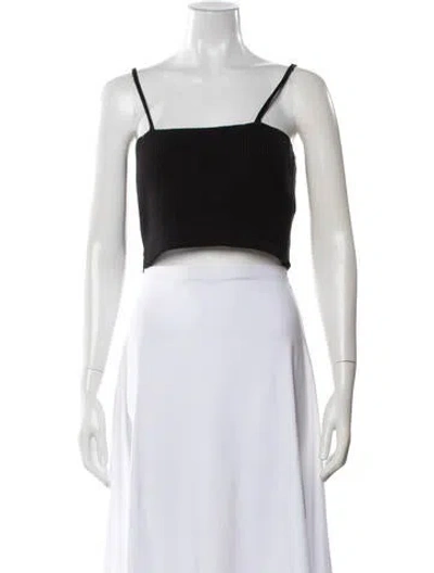 Pre-owned Proenza Schouler White Label Square Neckline Sleeveless Crop Top In Black