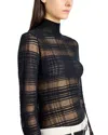Proenza Schouler White Label Stefanie Plaid Knit Turtleneck Sweater In Black