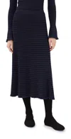 Proenza Schouler White Label Stina Midi Skirt In Navy/black