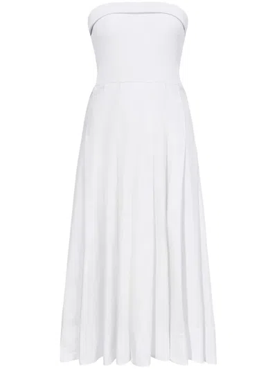 Proenza Schouler White Label Strapless Cotton Midi Dress In 白色