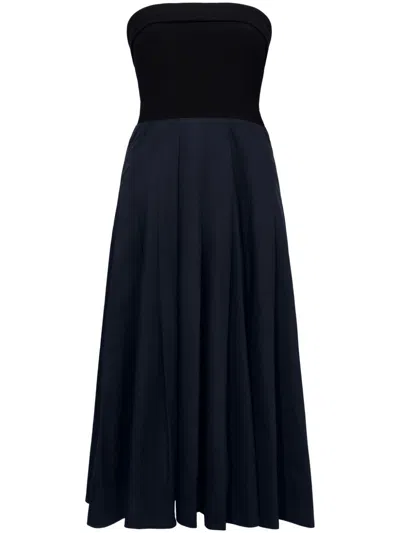 Proenza Schouler White Label Strapless Cotton Midi Dress In Black