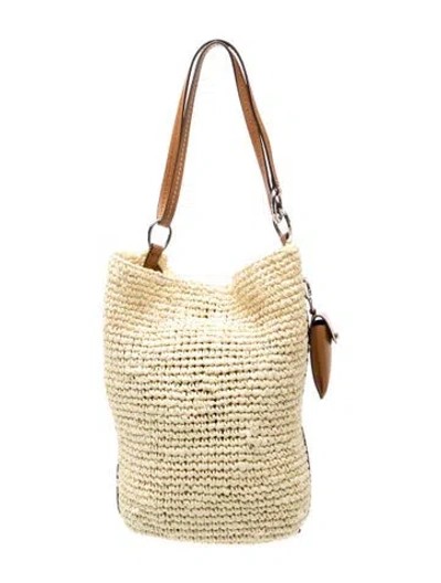 Pre-owned Proenza Schouler White Label Straw Shoulder Bag W/ Tags In Neutral