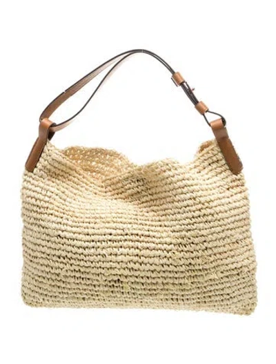 Pre-owned Proenza Schouler White Label Straw Top Handle Bag In Neutral