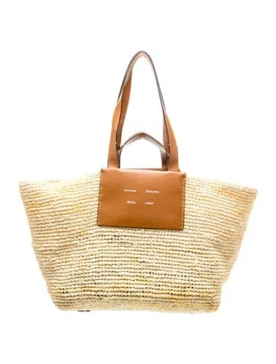 Pre-owned Proenza Schouler White Label Straw Tote In Yellow