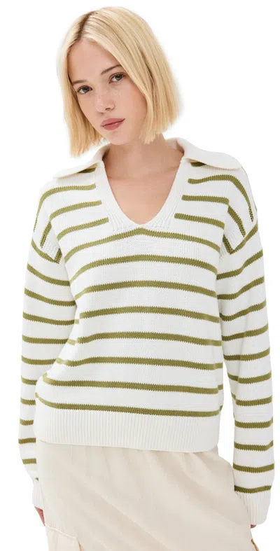 Proenza Schouler White Label Prozena Schouler Stripe Murphy Cashmere-blend Sweater In Yellow
