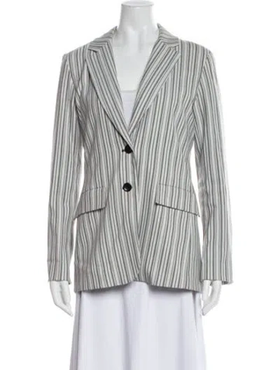 Pre-owned Proenza Schouler White Label Striped Blazer In Silver