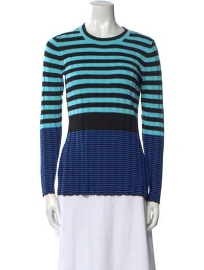Pre-owned Proenza Schouler White Label Striped Crew Neck Sweater In Blue