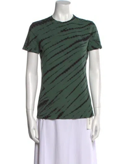 Pre-owned Proenza Schouler White Label Striped Crew Neck T-shirt In Green