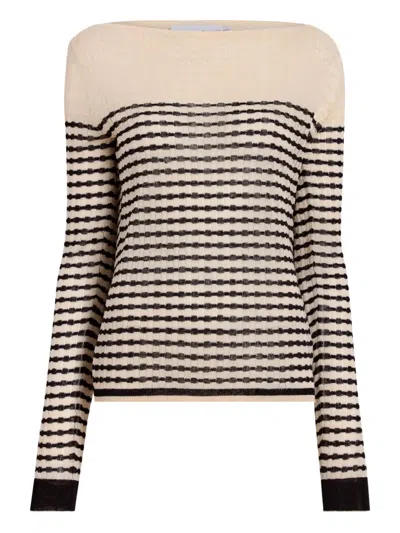 Proenza Schouler White Label Striped Knitted Top In Black