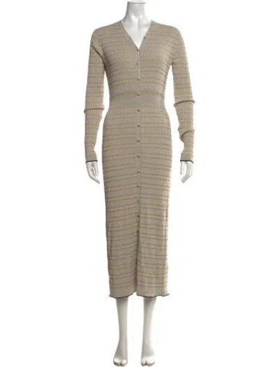 Pre-owned Proenza Schouler White Label Striped Long Dress In Neutrals