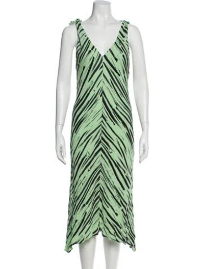 Pre-owned Proenza Schouler White Label Striped Long Dress W/ Tags In Green
