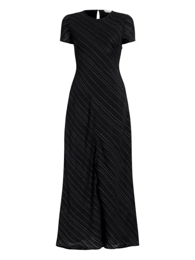 Proenza Schouler White Label Striped Maxi Dress In Black