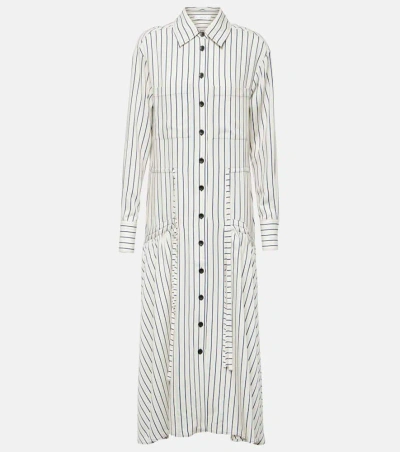 Proenza Schouler White Label Striped Shirt Dress In Ivory/navy