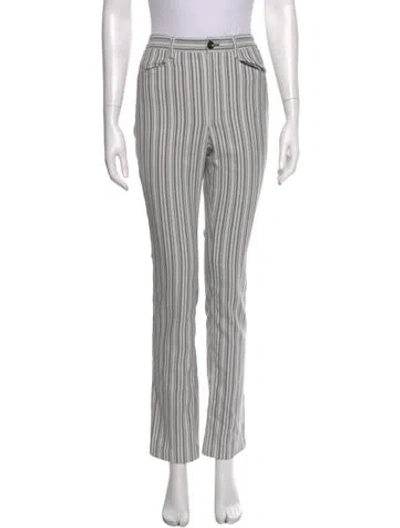 Pre-owned Proenza Schouler White Label Striped Straight Leg Pants In Gray