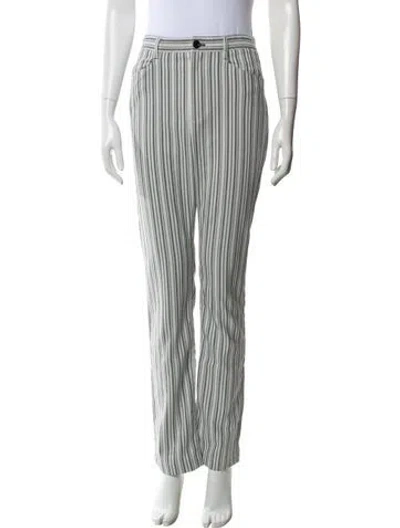 Pre-owned Proenza Schouler White Label Striped Straight Leg Pants In Gray