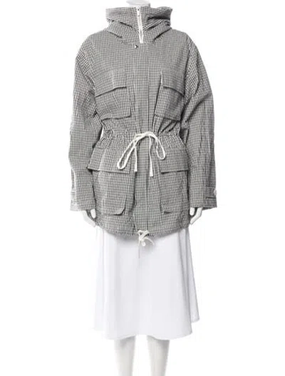 Pre-owned Proenza Schouler White Label Striped Trench Coat In Silver