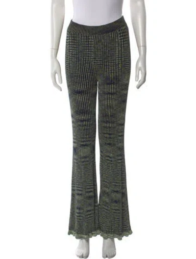 Pre-owned Proenza Schouler White Label Striped Wide Leg Pants W/ Tags In Green