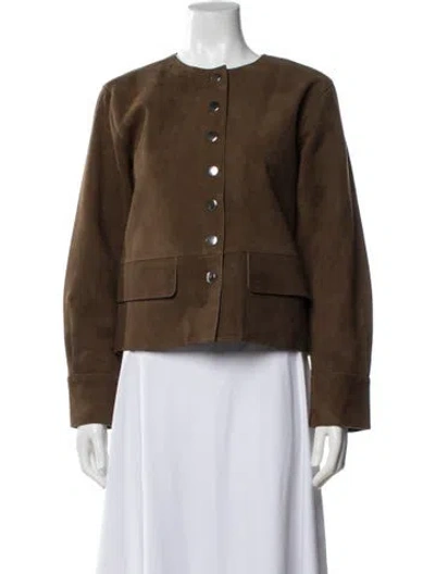 Pre-owned Proenza Schouler White Label Suede Jacket W/ Tags In Brown