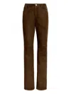 Proenza Schouler White Label Suede Straight-leg Trousers In Brown