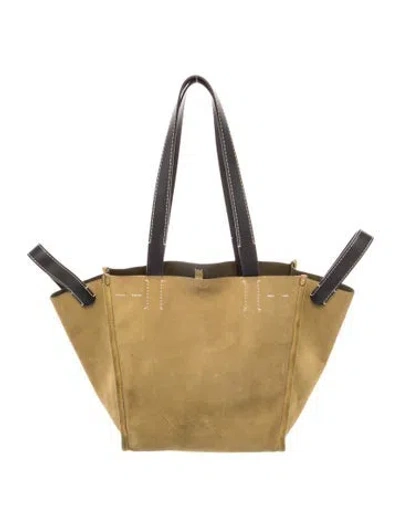 Pre-owned Proenza Schouler White Label Suede Tote In Green