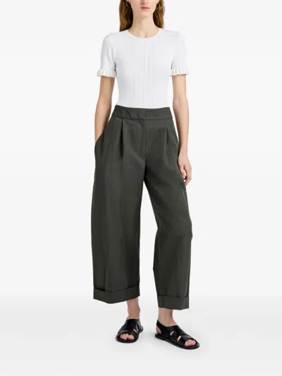 Proenza Schouler White Label Talla Pants In Washed Cotton In Green