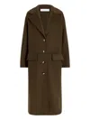 Proenza Schouler White Label Tammy Button-fastening Patch-pocket Coat In Brown