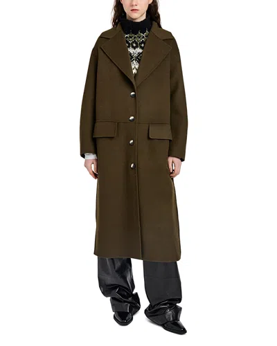 Proenza Schouler White Label Tammy Coat In Double Face Wool In Brown
