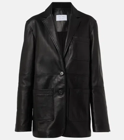 Proenza Schouler White Label Tesema Leather Blazer In Black