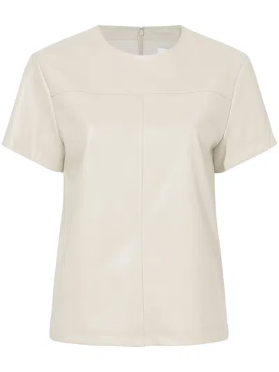 Proenza Schouler White Label Tessa Faux-leather T-shirt In Neutrals