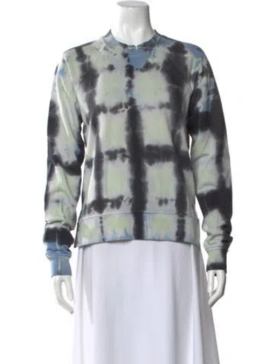 Pre-owned Proenza Schouler White Label Tie-dye Print Crew Neck Sweatshirt In Blue