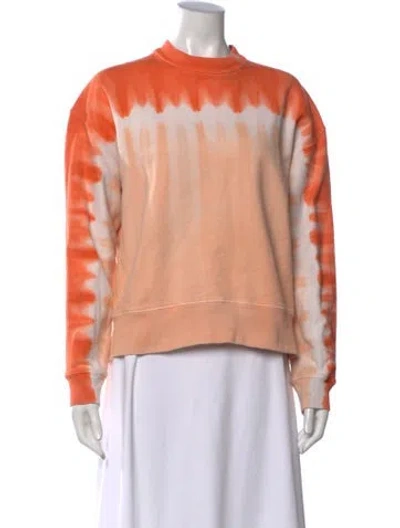 Pre-owned Proenza Schouler White Label Tie-dye Print Crew Neck Sweatshirt In Orange
