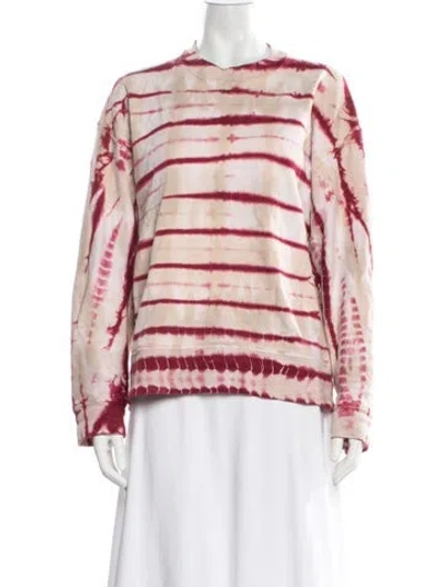 Pre-owned Proenza Schouler White Label Tie-dye Print Crew Neck Sweatshirt In Pink