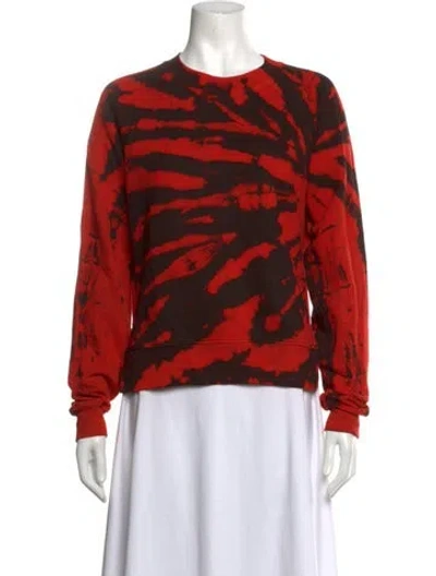 Pre-owned Proenza Schouler White Label Tie-dye Print Crew Neck Sweatshirt In Red