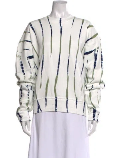 Pre-owned Proenza Schouler White Label Tie-dye Print Crew Neck Sweatshirt In White